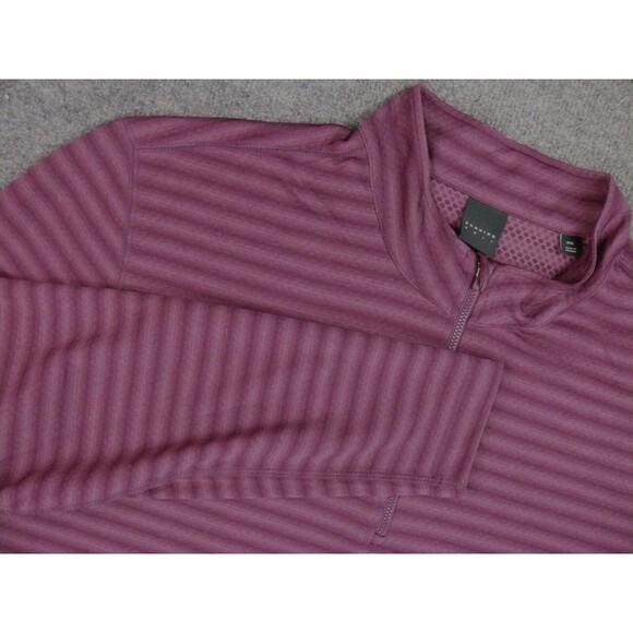 Dunning Gold‎ Sweater Mens 2XL Purple Stripe Quarter Zip Pullover - Picture 1 of 9